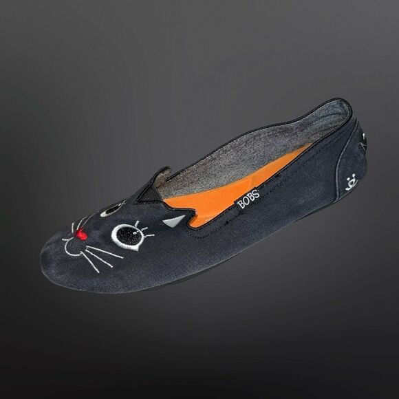 Women's BOBS by Skechers Catitude Black Slip On Flats Size 6.5 - Picture 2 of 8